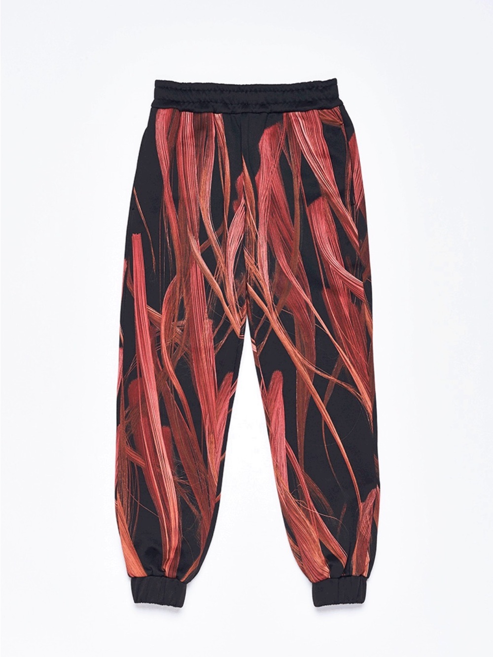 Nicopanda Urban Outfitters Men's Black Joggers with‎ Red Abstract Print Medium